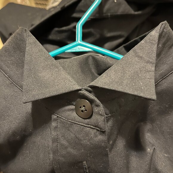 J+ Uniqlo tuxedo shirt dress, black, size L - Picture 2 of 8